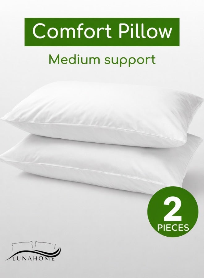 LUNA Home 2 Piece Set Comfortable Regular Soft Fine Medium Firm pillow. - Image 1